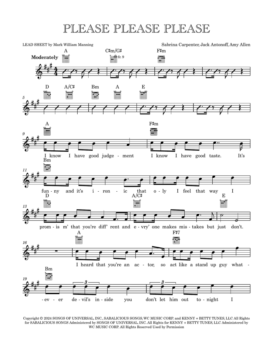 Please Please Please Please Please Please Piano scores gallery preview page 1