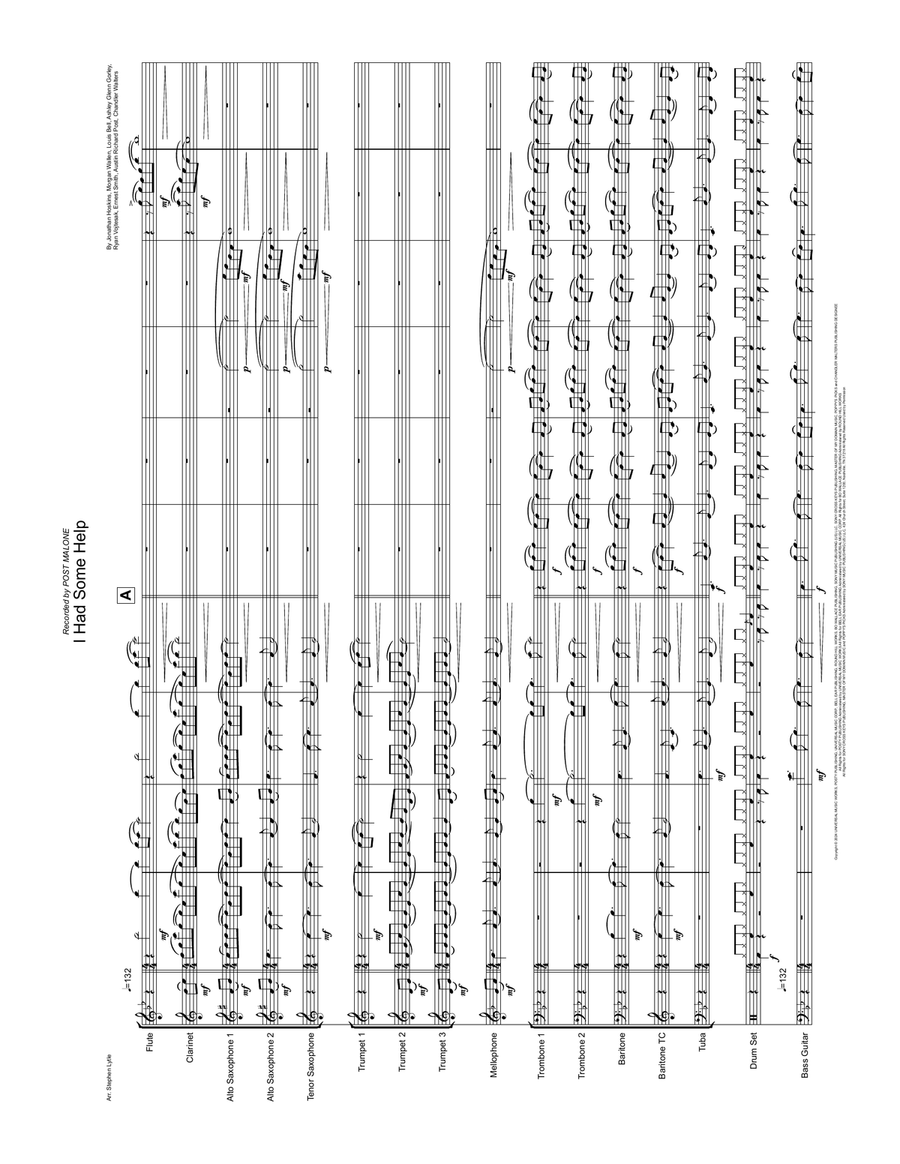 I Had Some Help I Had Some Help Marching Band scores gallery preview page 1