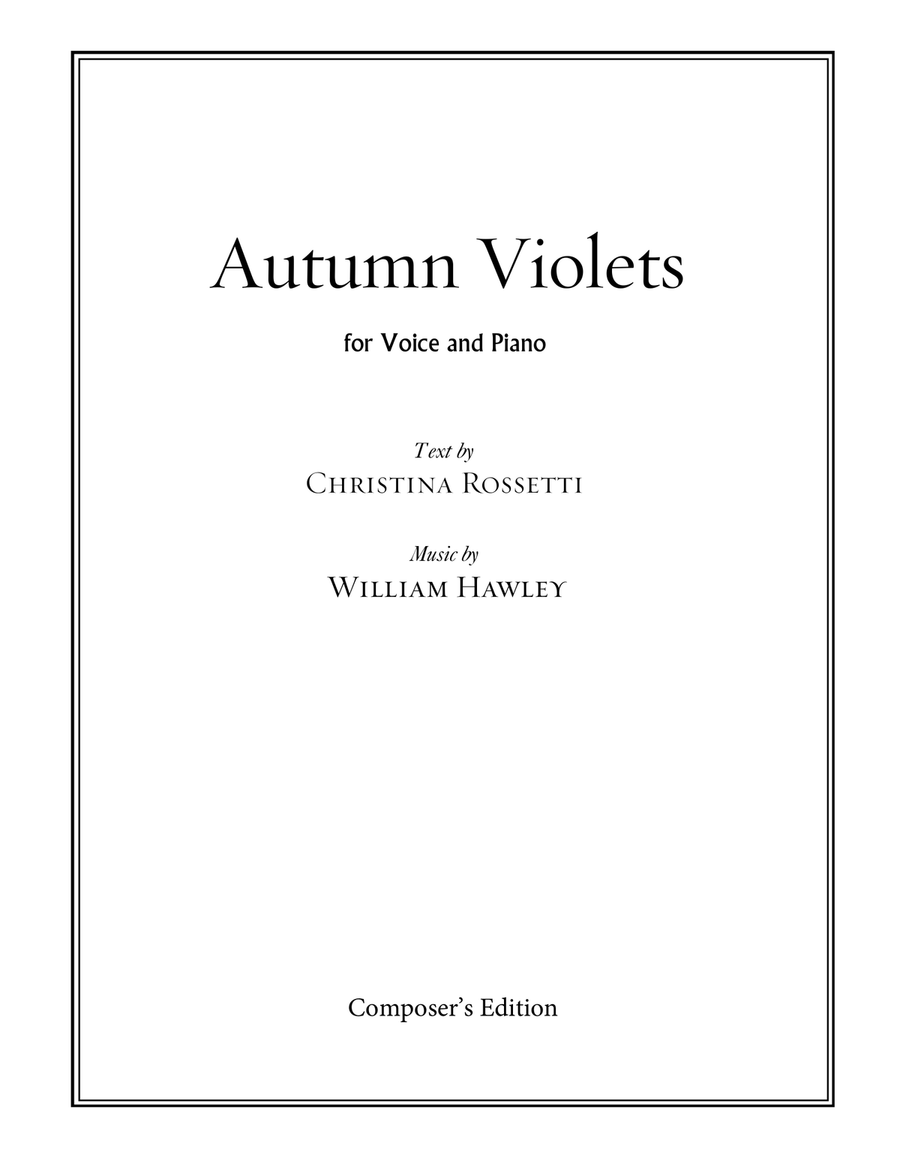 Autumn Violets Autumn Violets Piano, Vocal scores gallery preview page 1