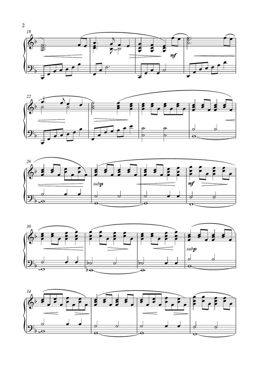 Chanson Sans Paroles in F Major Piano Solo scores gallery preview page 2