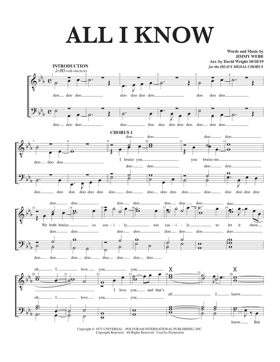All I Know All I Know 4-Part scores gallery preview page 1
