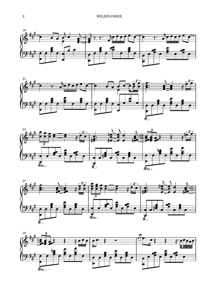Wildflower Wildflower Piano Solo scores gallery preview page 2