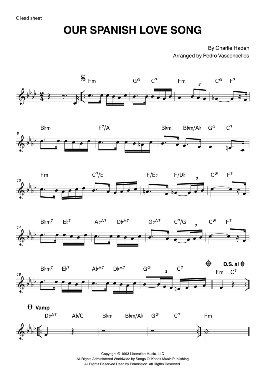 Our Spanish Love Song Our Spanish Love Song Piano scores gallery preview page 1
