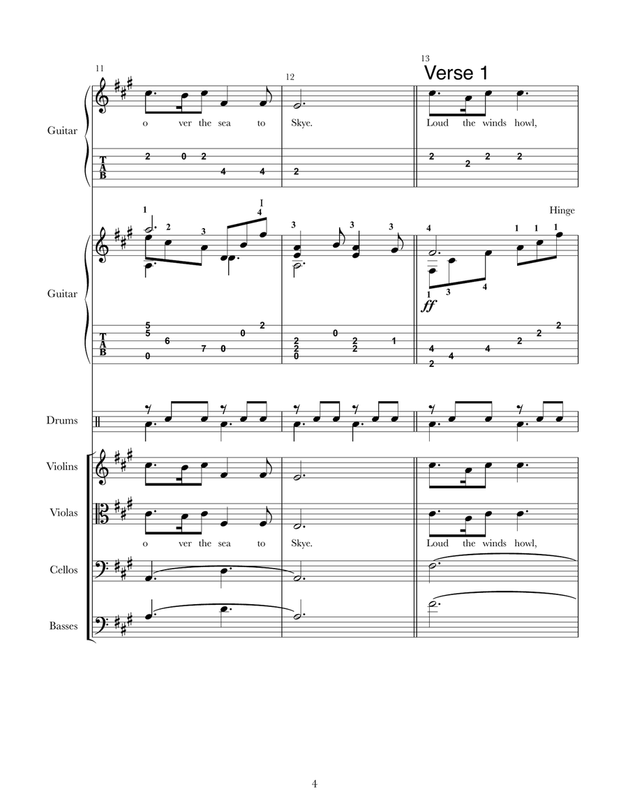 The Skye Boat Song Piano scores gallery preview page 4