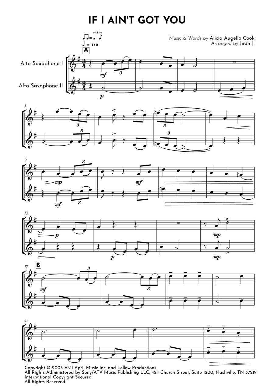 If I Ain't Got You If I Ain't Got You Woodwind Duet scores gallery preview page 2
