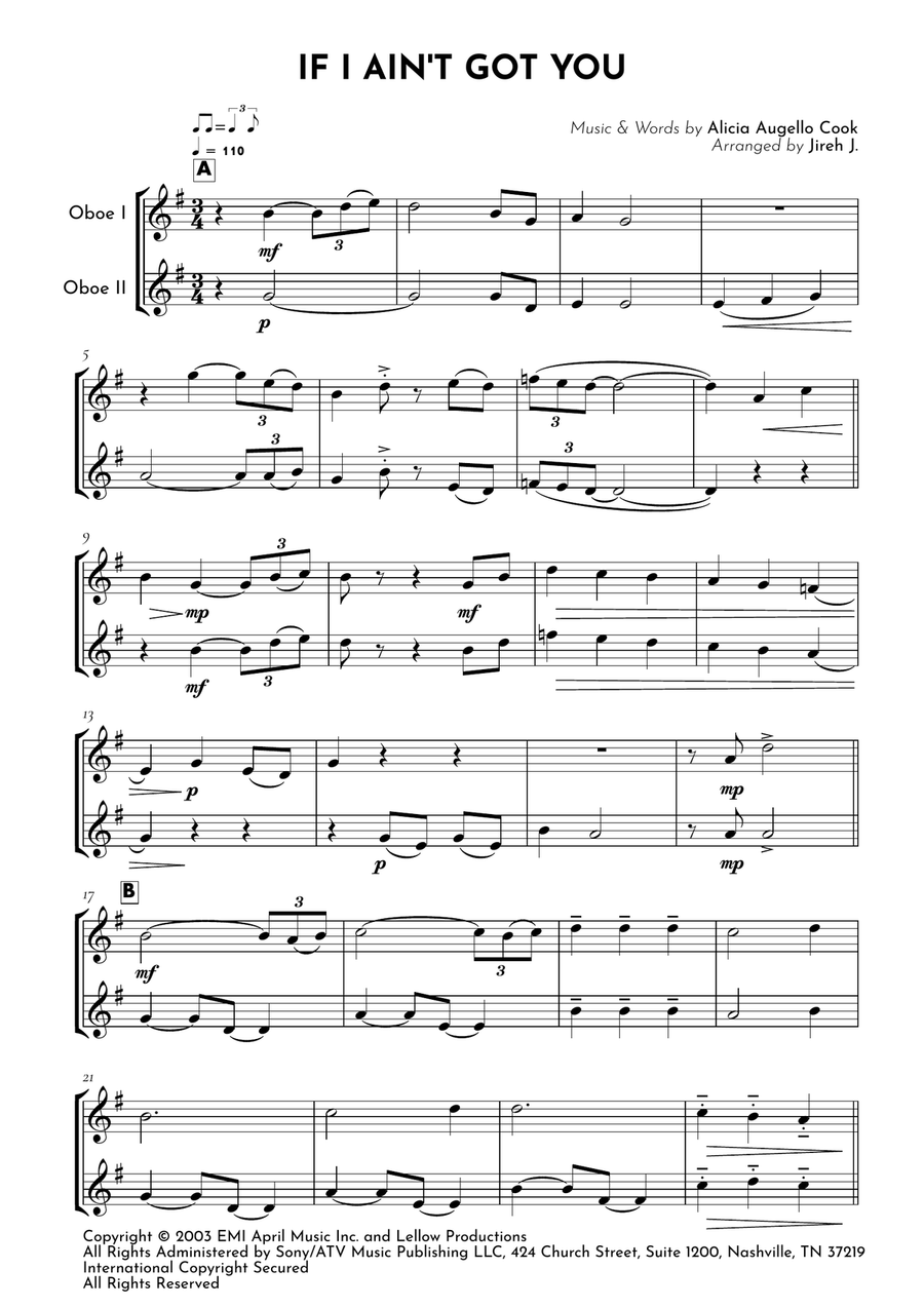 If I Ain't Got You If I Ain't Got You Woodwind Duet scores gallery preview page 2