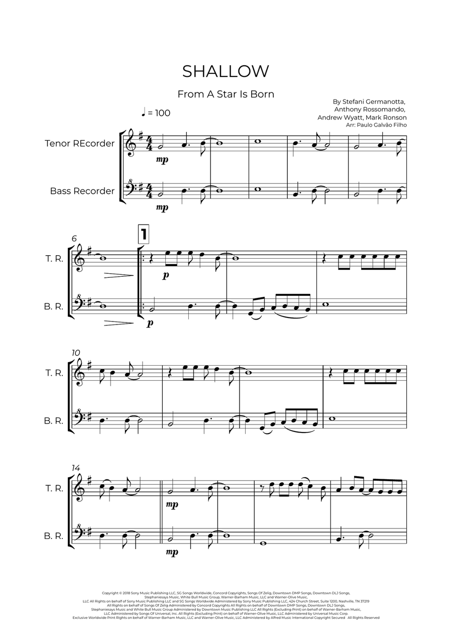 Shallow Shallow Woodwind Duet scores gallery preview page 2