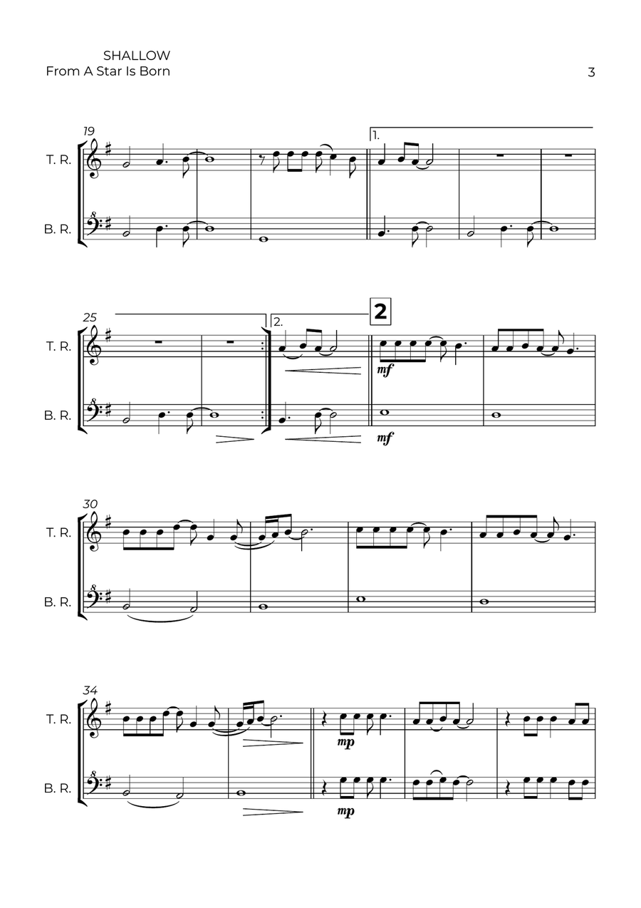 Shallow Shallow Woodwind Duet scores gallery preview page 3