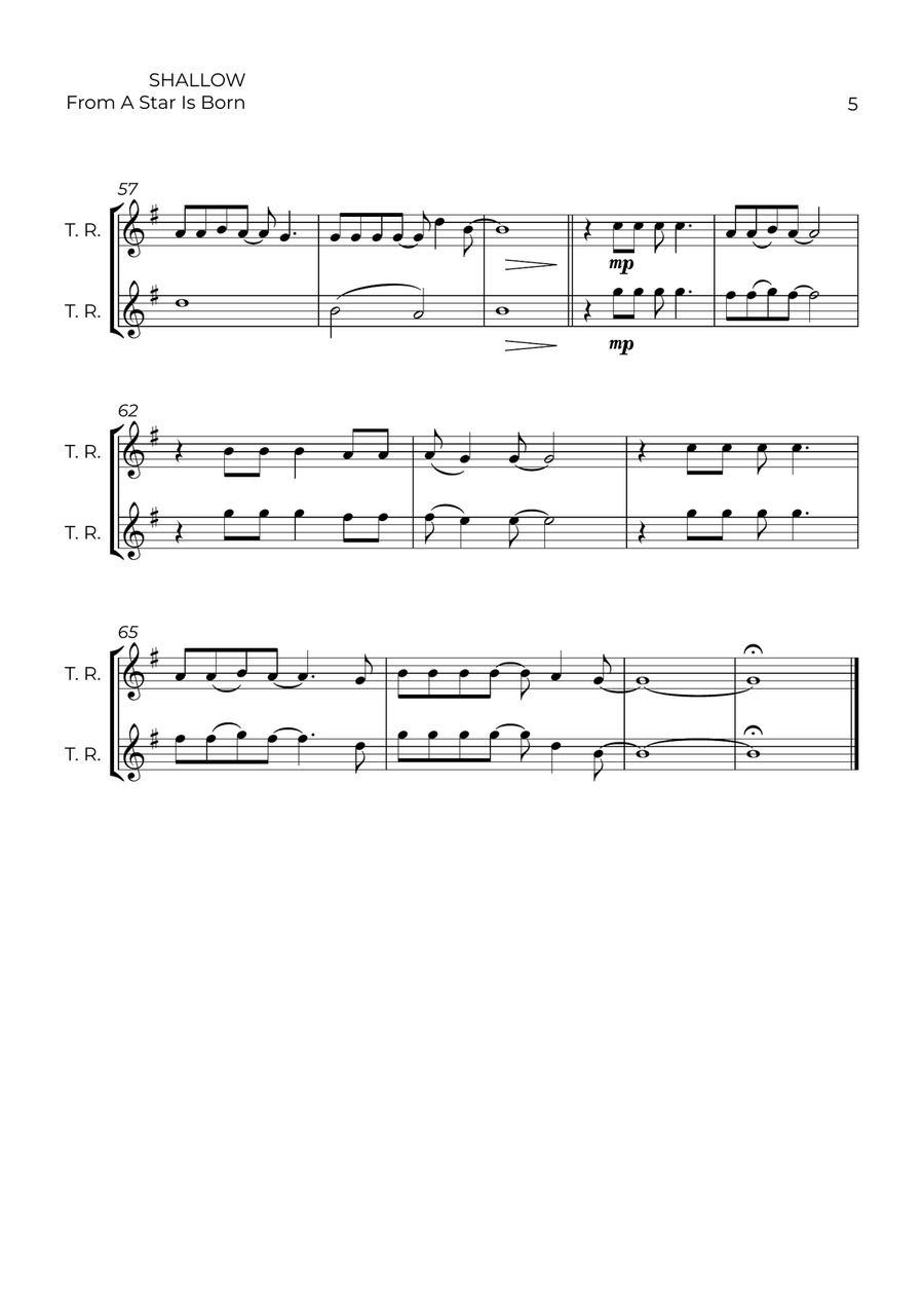 Shallow Shallow Woodwind Duet scores gallery preview page 5