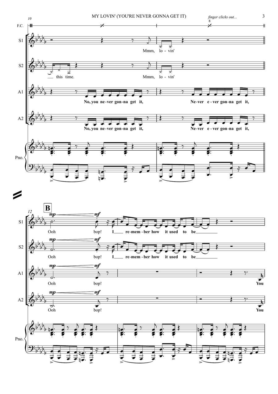 My Lovin' (You're Never Gonna Get) SSAA scores gallery preview page 3