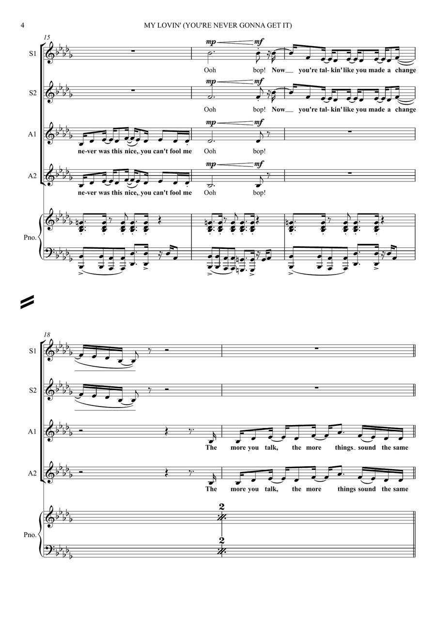 My Lovin' (You're Never Gonna Get) SSAA scores gallery preview page 4