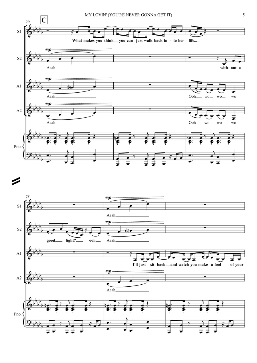My Lovin' (You're Never Gonna Get) SSAA scores gallery preview page 5