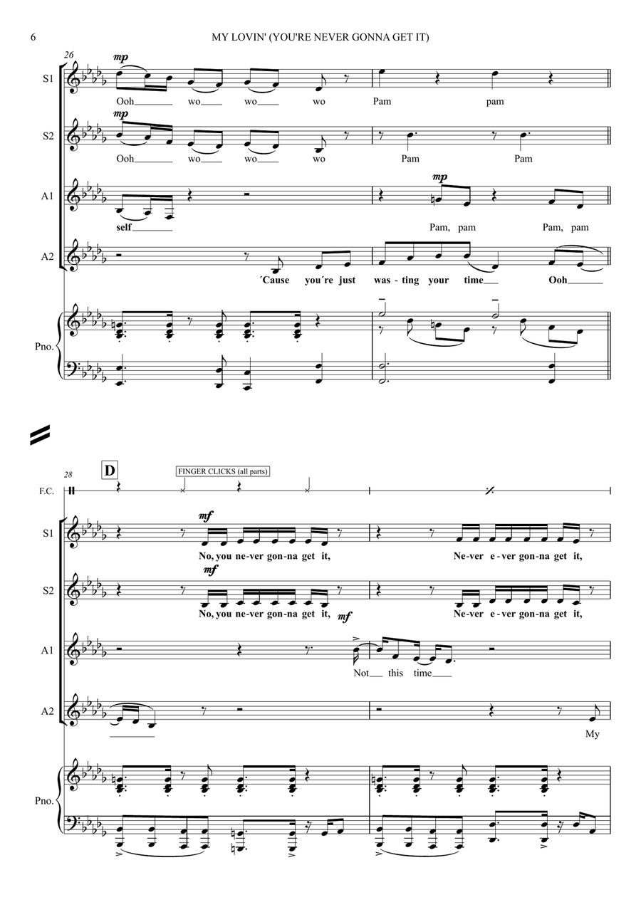 My Lovin' (You're Never Gonna Get) SSAA scores gallery preview page 6