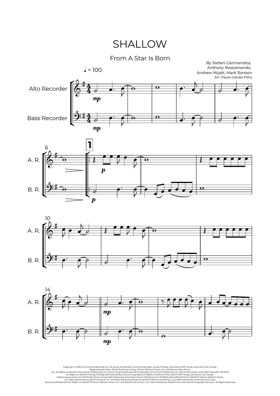 Shallow Shallow Woodwind Duet scores gallery preview page 2