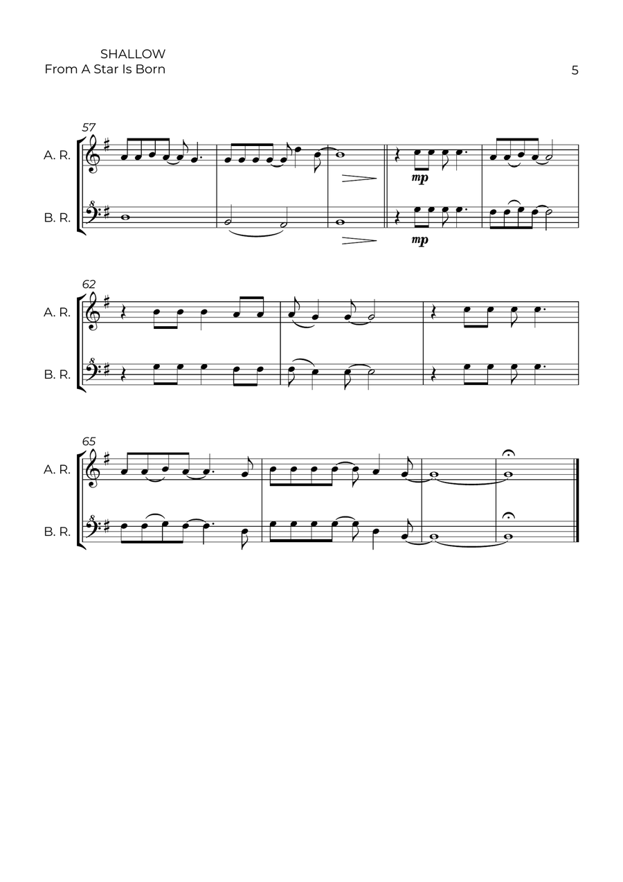 Shallow Shallow Woodwind Duet scores gallery preview page 5