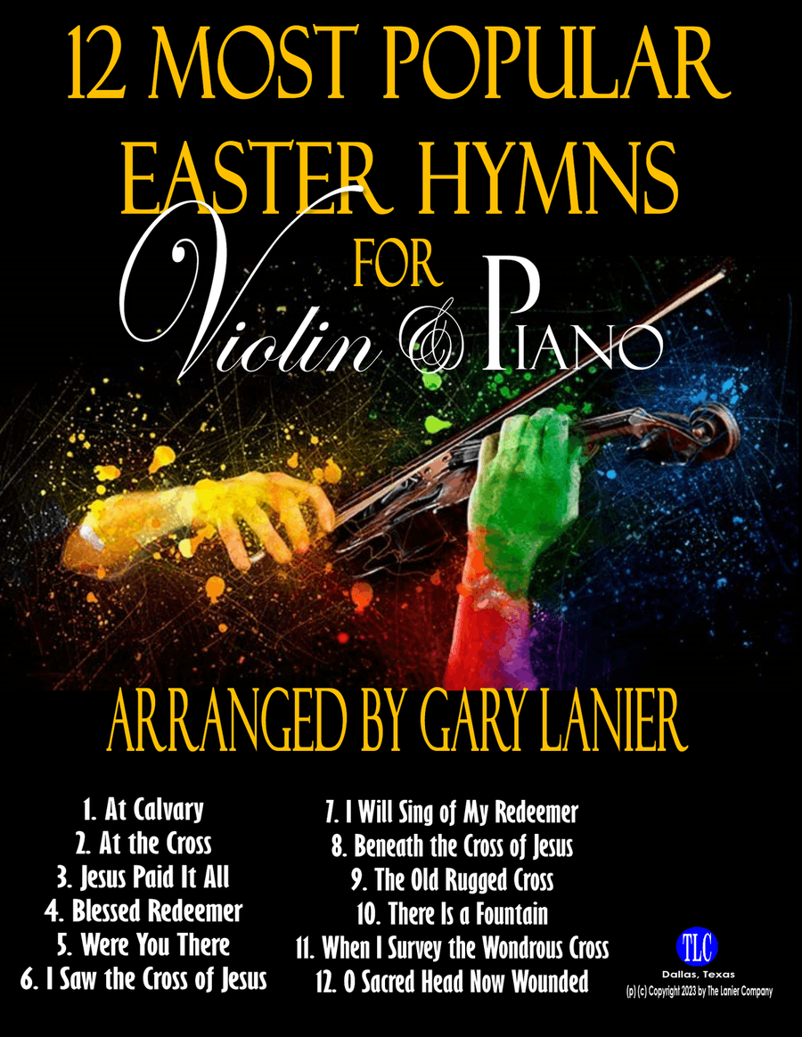 12 MOST POPULAR EASTER HYMNS, Violin and Piano (Score & Parts included) Violin Solo scores gallery preview page 1
