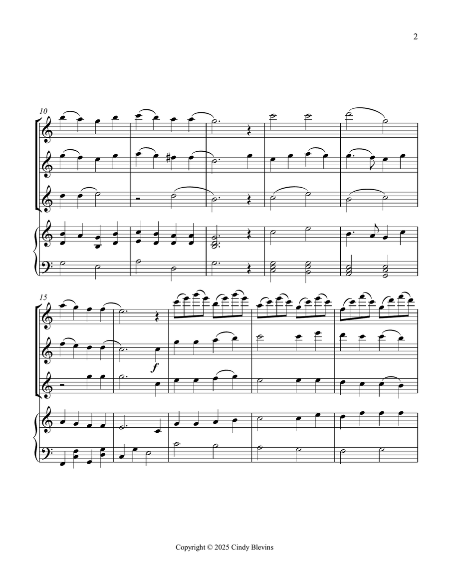 All Glory, Laud and Honor, for Three Flutes and Piano Small Ensemble scores gallery preview page 3