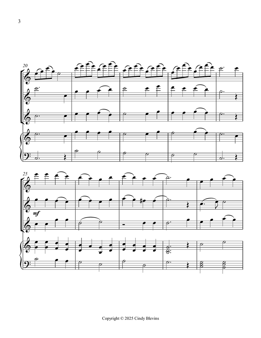 All Glory, Laud and Honor, for Three Flutes and Piano Small Ensemble scores gallery preview page 4