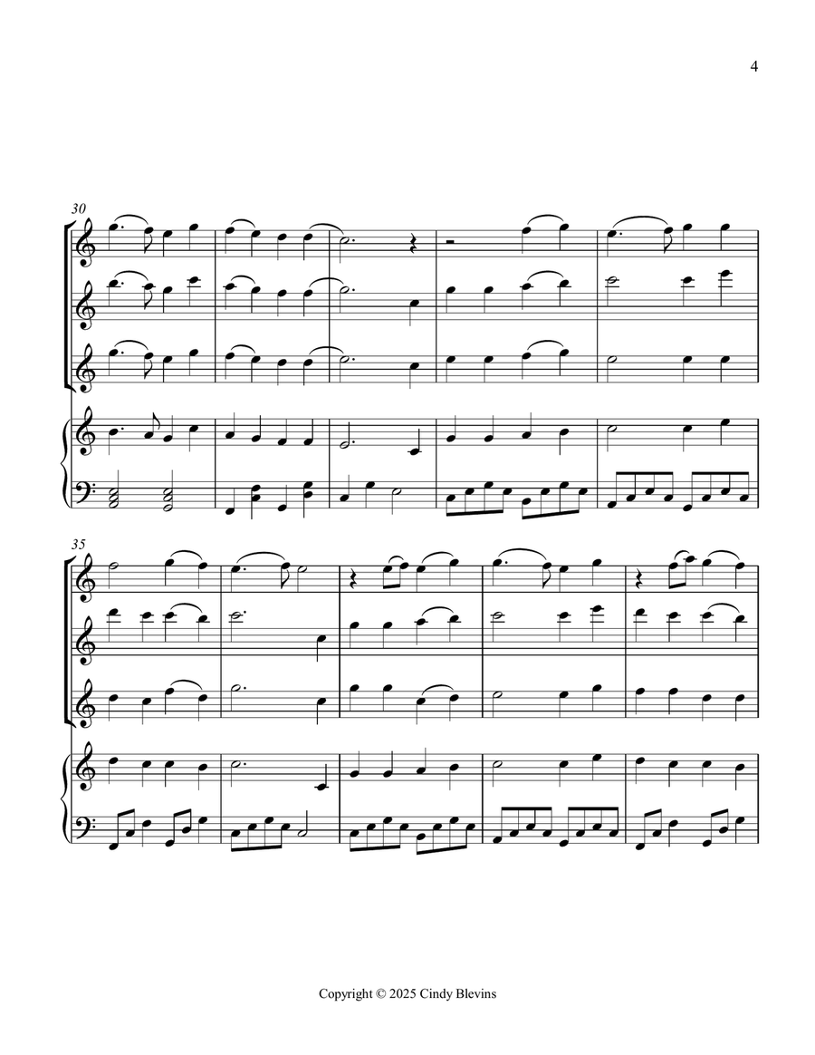 All Glory, Laud and Honor, for Three Flutes and Piano Small Ensemble scores gallery preview page 5