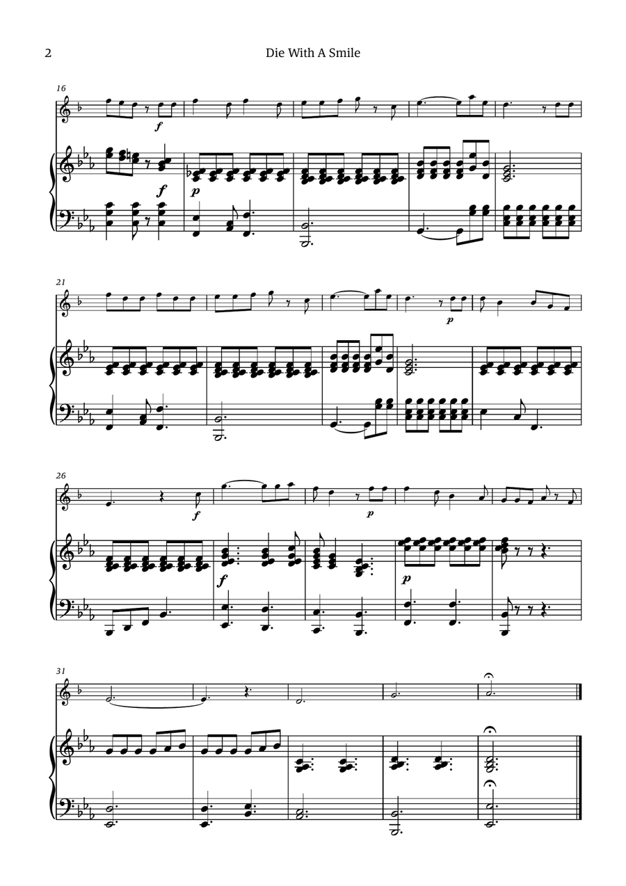 Die With A Smile Die With A Smile Tenor Saxophone scores gallery preview page 2