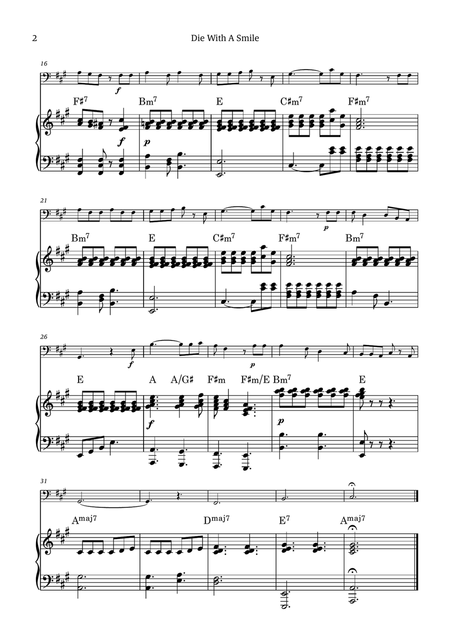 Die With A Smile Die With A Smile Bassoon scores gallery preview page 2