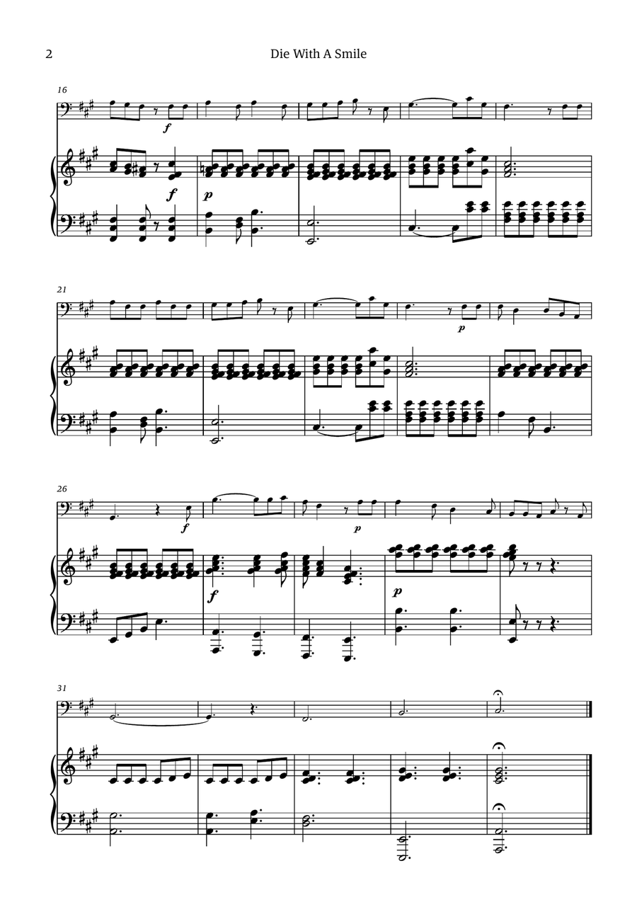 Die With A Smile Die With A Smile Bassoon scores gallery preview page 2