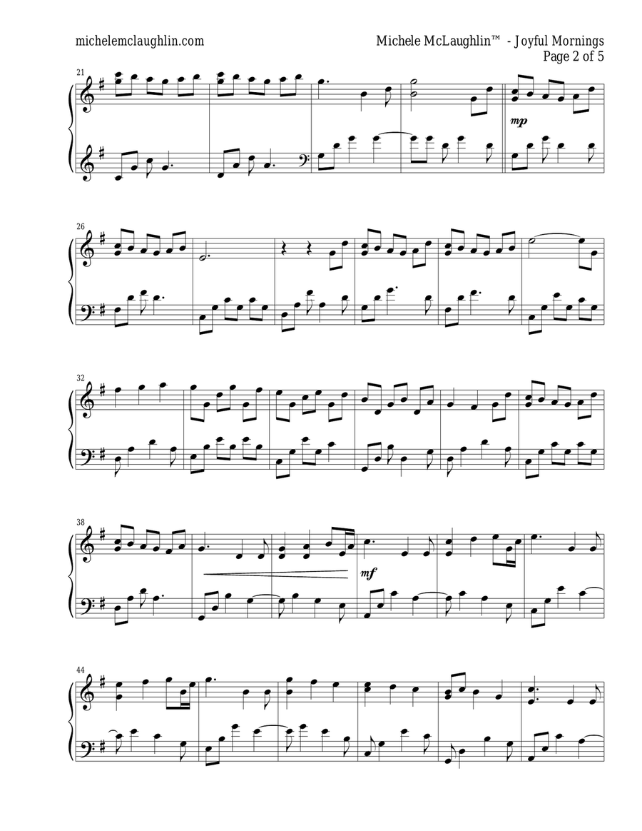 Joyful Mornings Piano Solo scores gallery preview page 2
