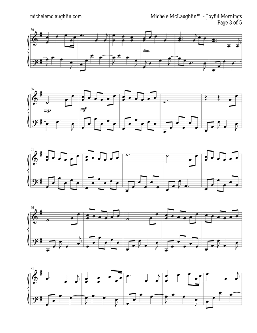 Joyful Mornings Piano Solo scores gallery preview page 3