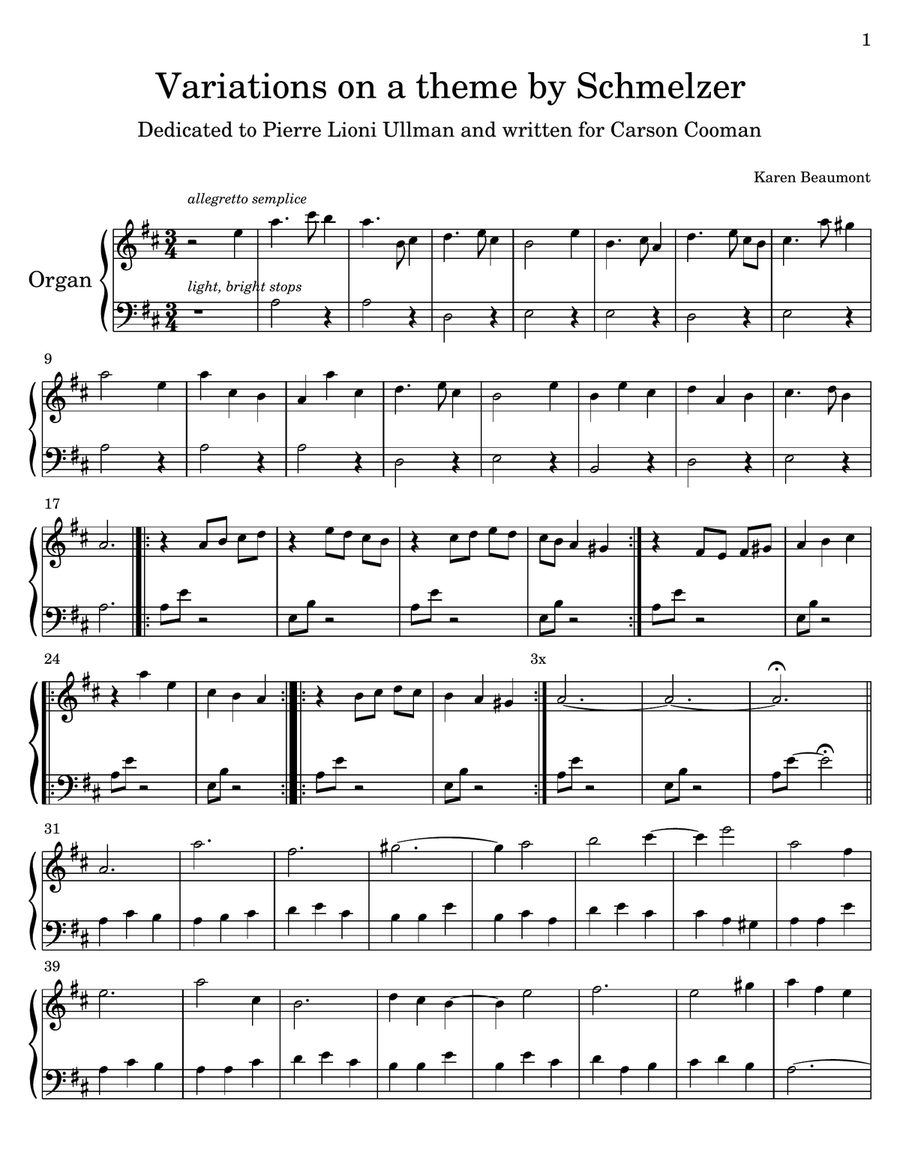 Variations on a theme by Schmelzer (manuals only) Organ Solo scores gallery preview page 2