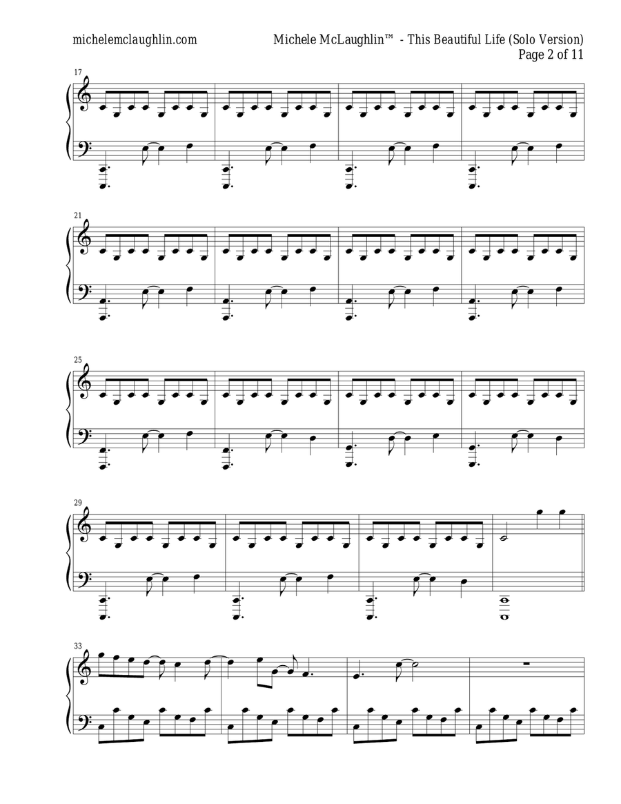 This Beautiful Life (Solo Version) Piano Solo scores gallery preview page 2