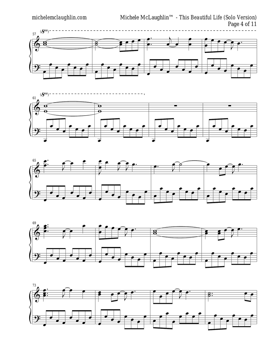 This Beautiful Life (Solo Version) Piano Solo scores gallery preview page 4
