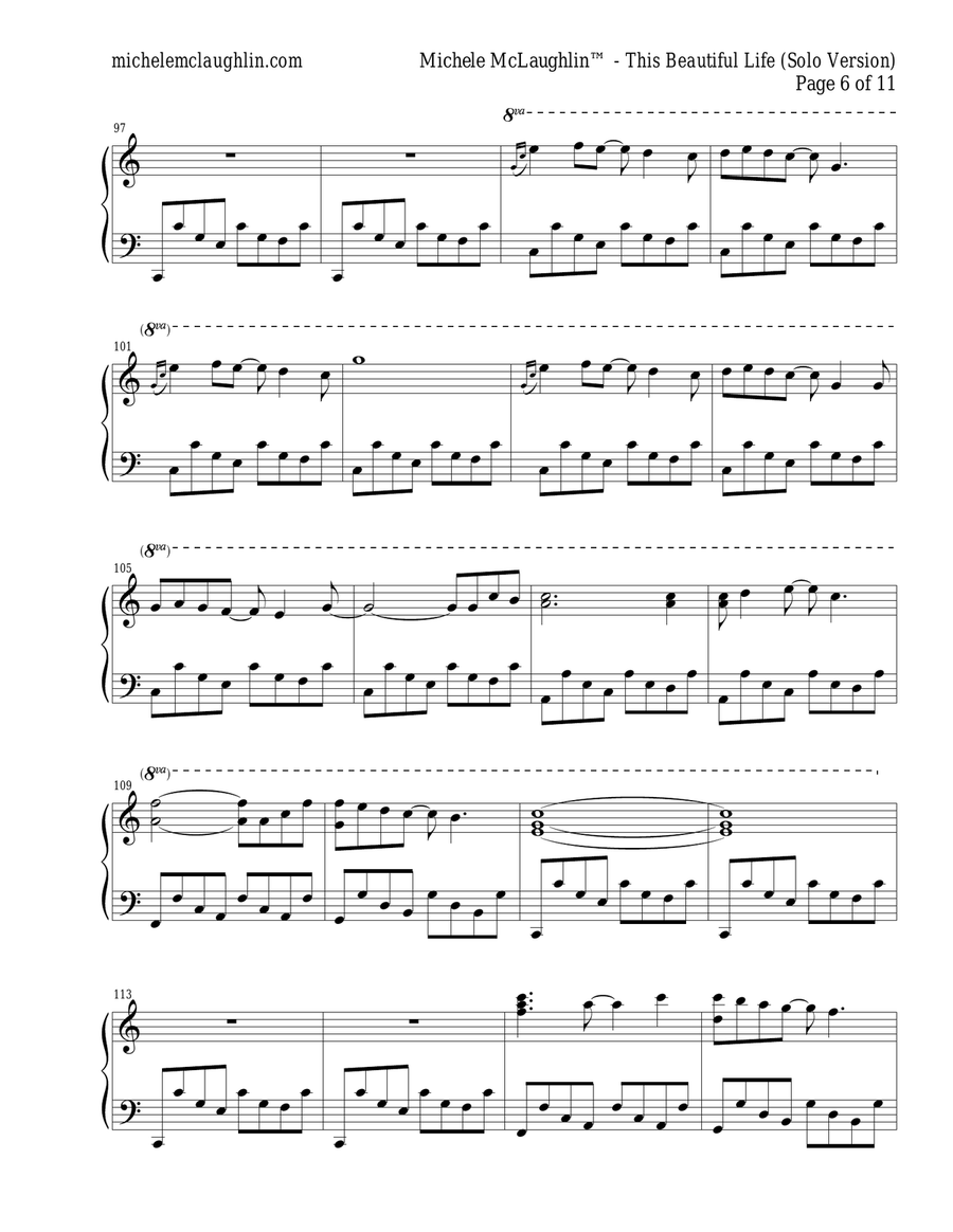 This Beautiful Life (Solo Version) Piano Solo scores gallery preview page 6