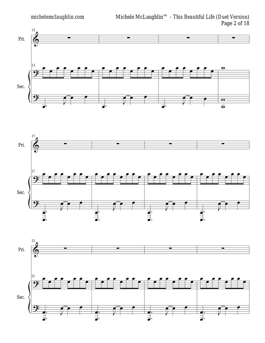 This Beautiful Life (Duet Version) Piano Solo scores gallery preview page 2