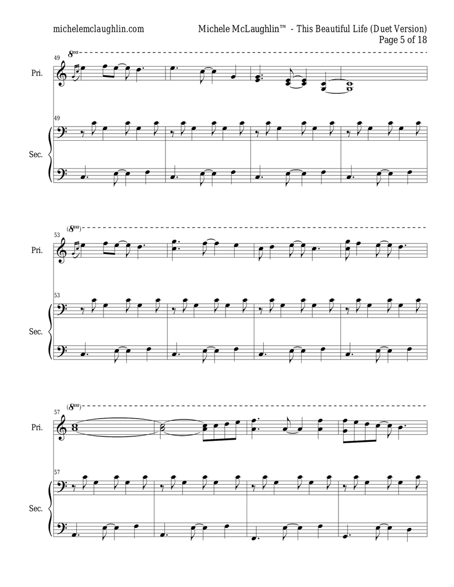 This Beautiful Life (Duet Version) Piano Solo scores gallery preview page 5