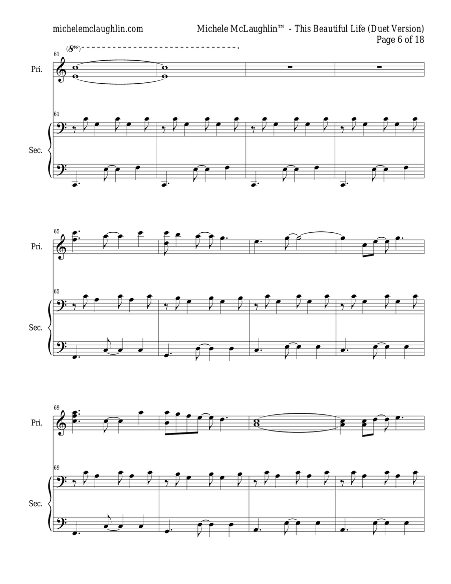 This Beautiful Life (Duet Version) Piano Solo scores gallery preview page 6