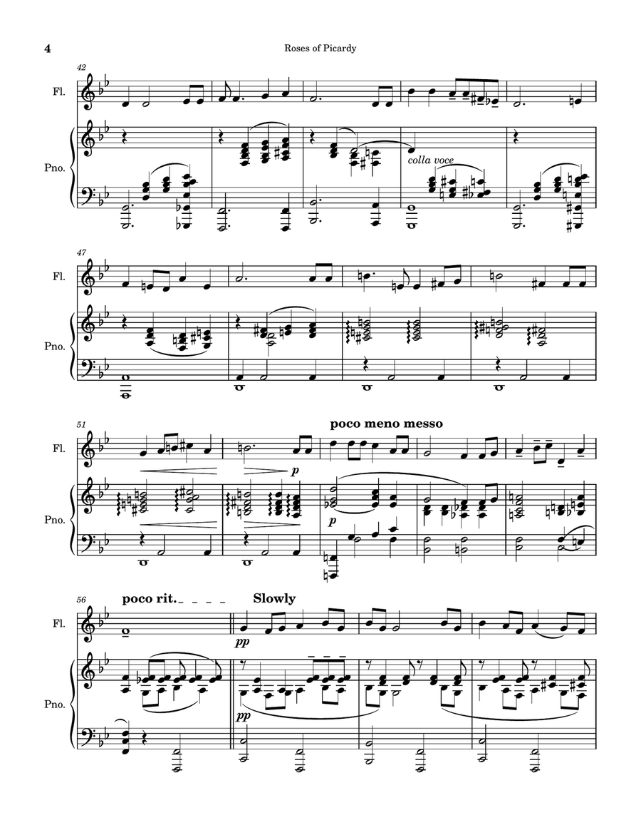 Roses of Picardy (Haydn Wood) - Flute Solo with Piano Accompaniment Flute Solo scores gallery preview page 4