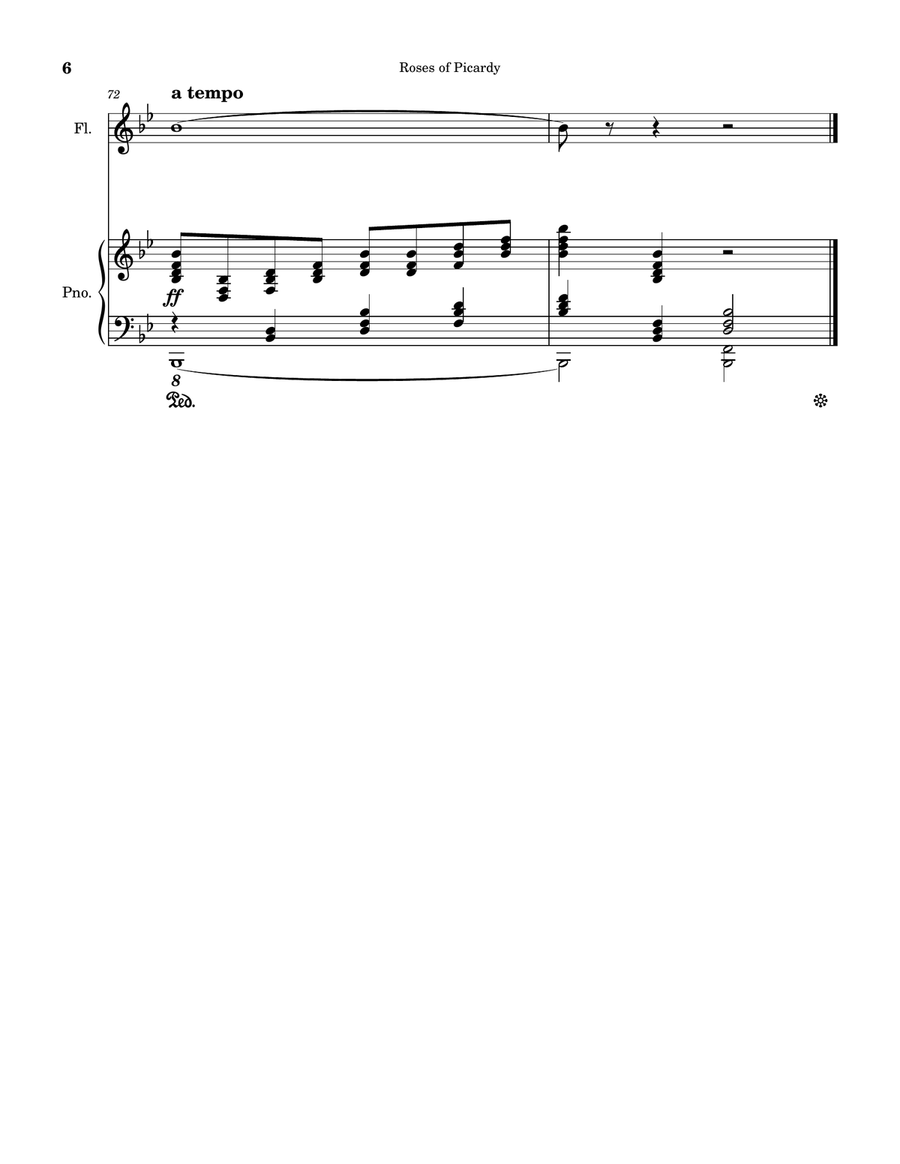 Roses of Picardy (Haydn Wood) - Flute Solo with Piano Accompaniment Flute Solo scores gallery preview page 6