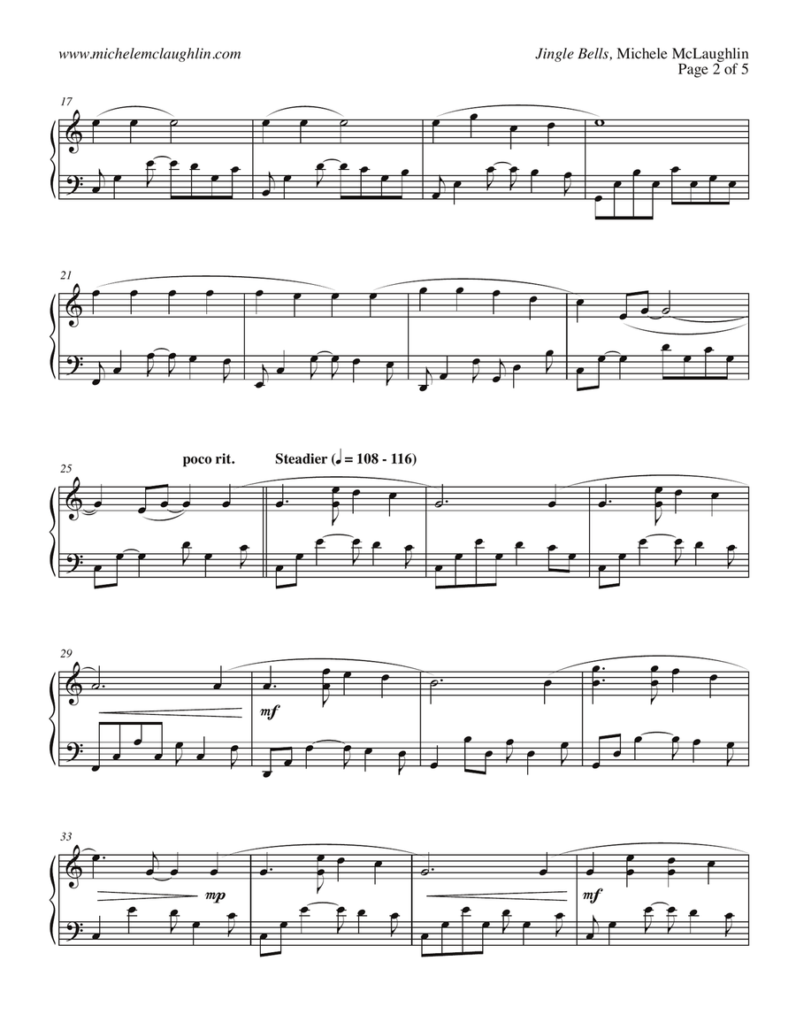 Jingle Bells Jingle Bells Piano Solo scores gallery preview page 2