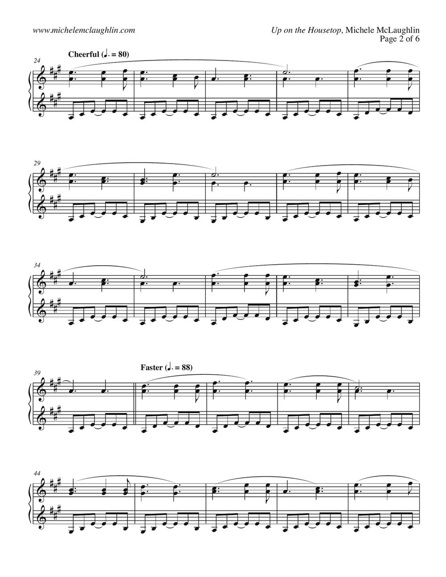 Up On The Housetop Up On The Housetop Piano Solo scores gallery preview page 2