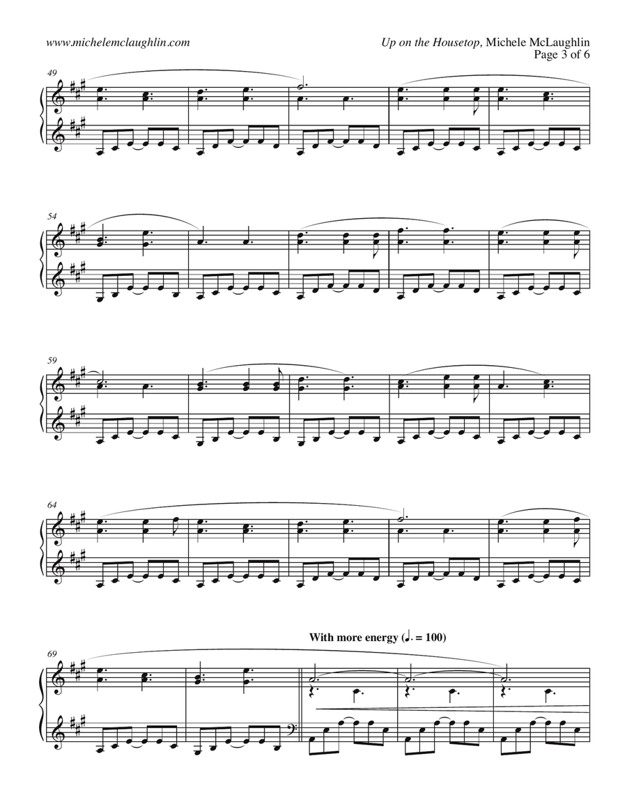 Up On The Housetop Up On The Housetop Piano Solo scores gallery preview page 3