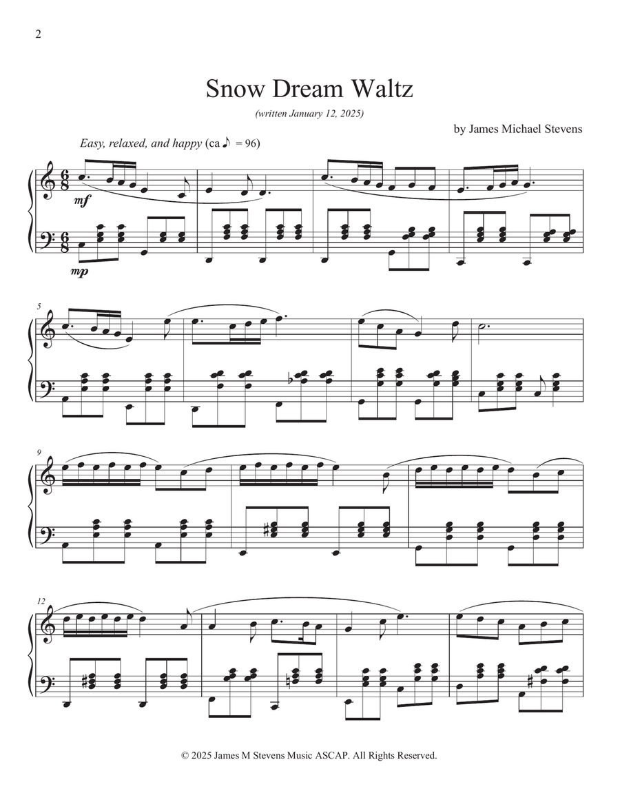 Snow Dream Waltz - Piano Solo Piano Solo scores gallery preview page 2
