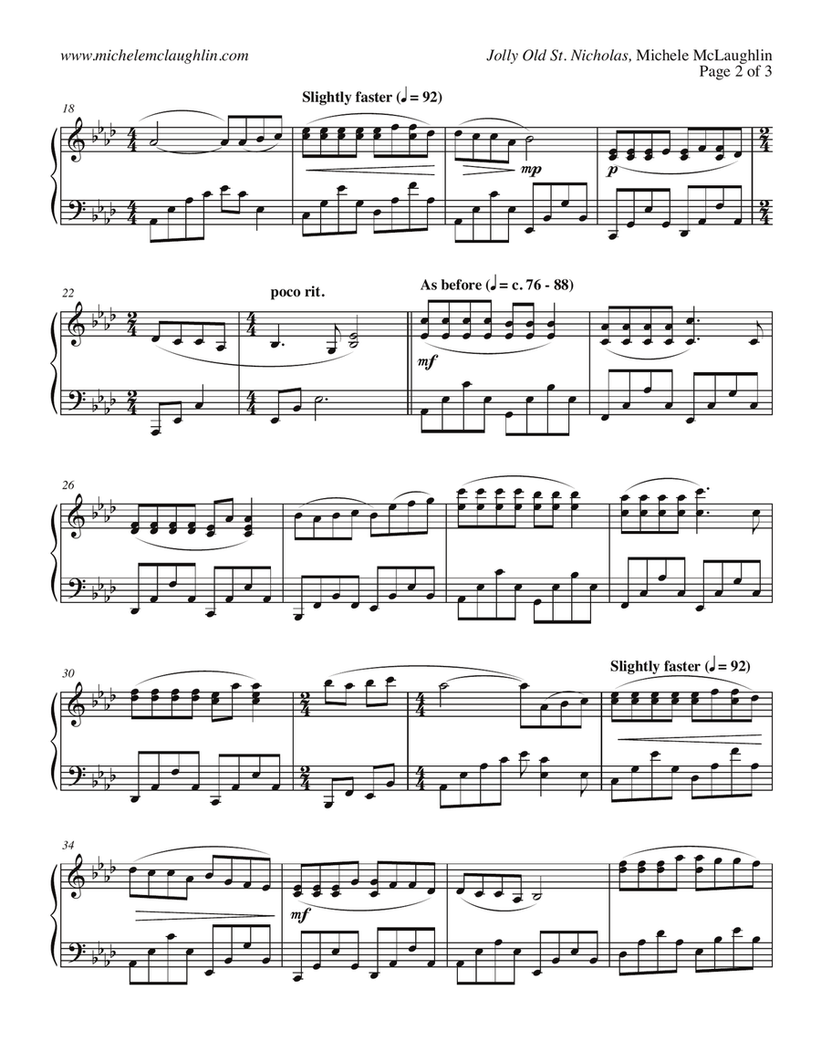 Jolly Old Saint Nicholas Jolly Old Saint Nicholas Piano Solo scores gallery preview page 2
