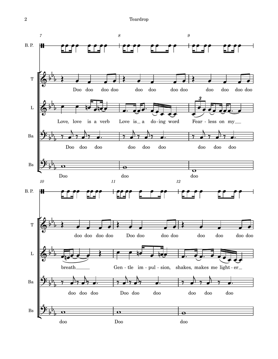 Teardrop (Theme From House) SSAA scores gallery preview page 2