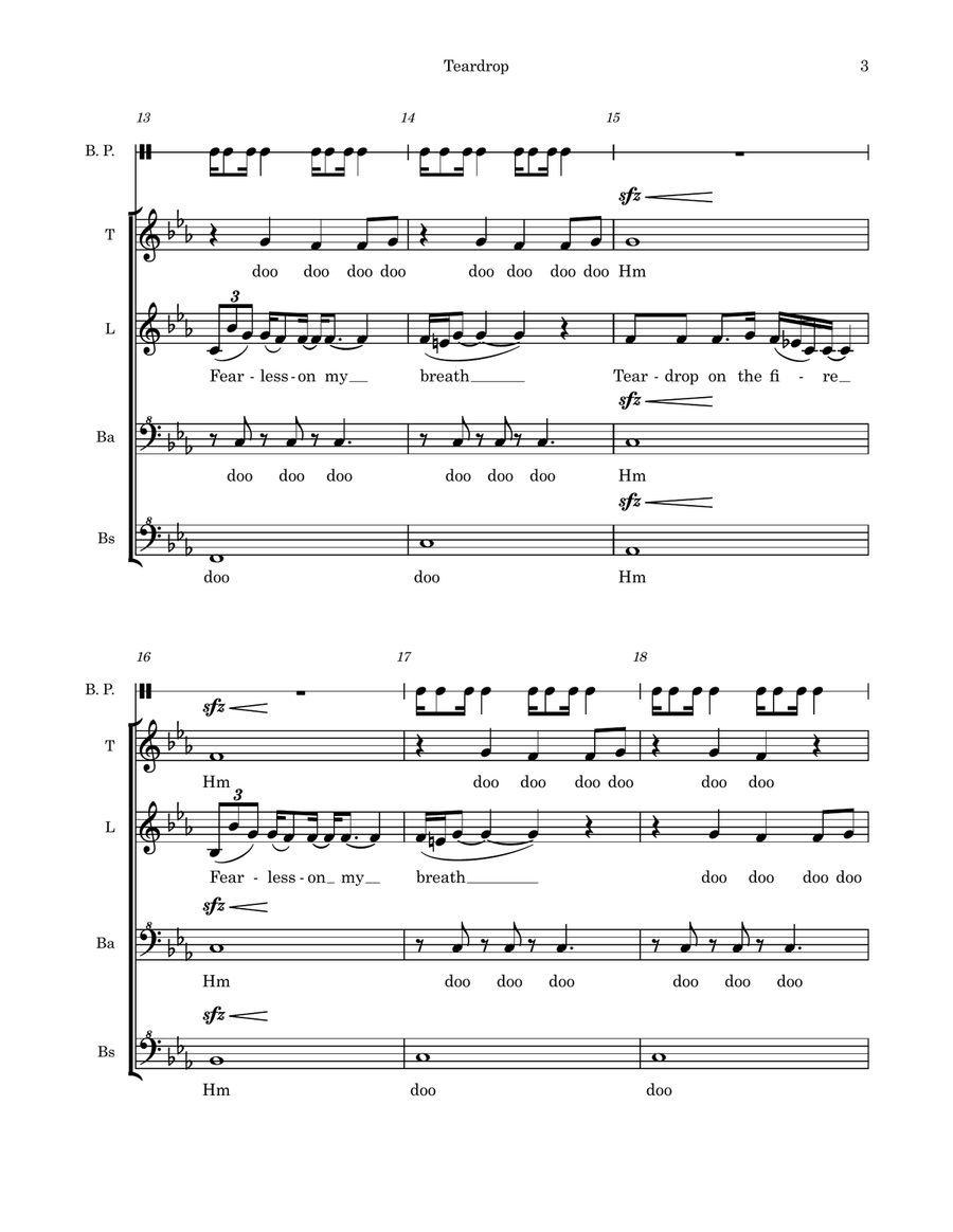 Teardrop (Theme From House) SSAA scores gallery preview page 3