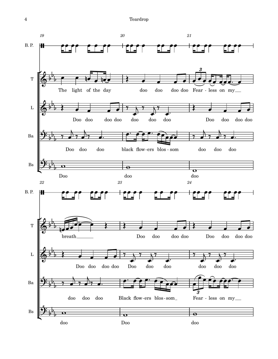 Teardrop (Theme From House) SSAA scores gallery preview page 4