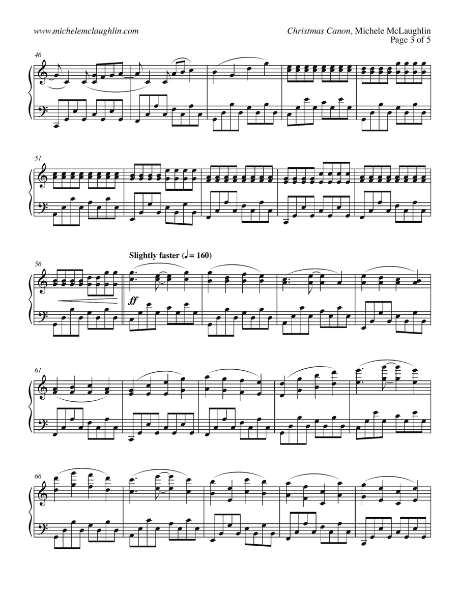 Christmas Canon Christmas Canon Piano Solo scores gallery preview page 3