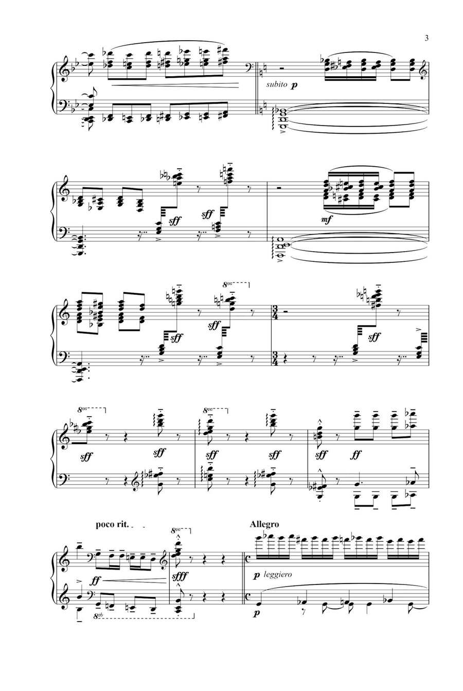 Peter and the Wolf Op.67 - The Wolf - Sergey Prokofiev Piano Solo scores gallery preview page 3