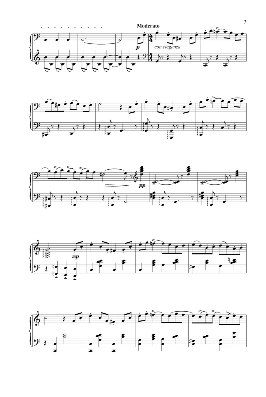 Peter and the Wolf Op.67 -The Duck, the Bird and the Cat - Sergey Prokofiev Piano Solo scores gallery preview page 3