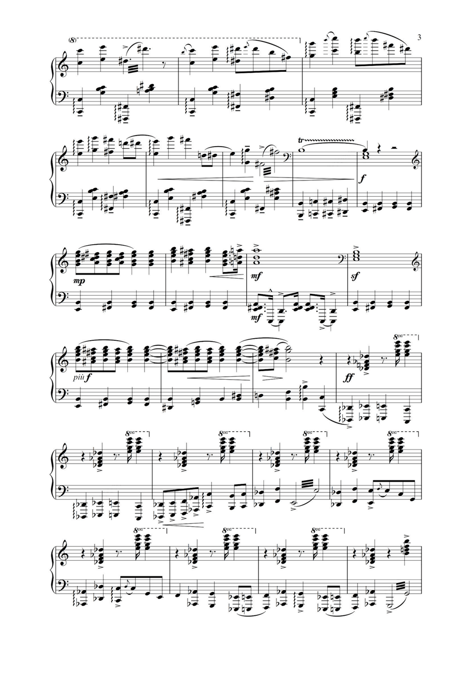 Peter and the Wolf Op.67 - Finale - Sergey Prokofiev Piano Solo scores gallery preview page 3