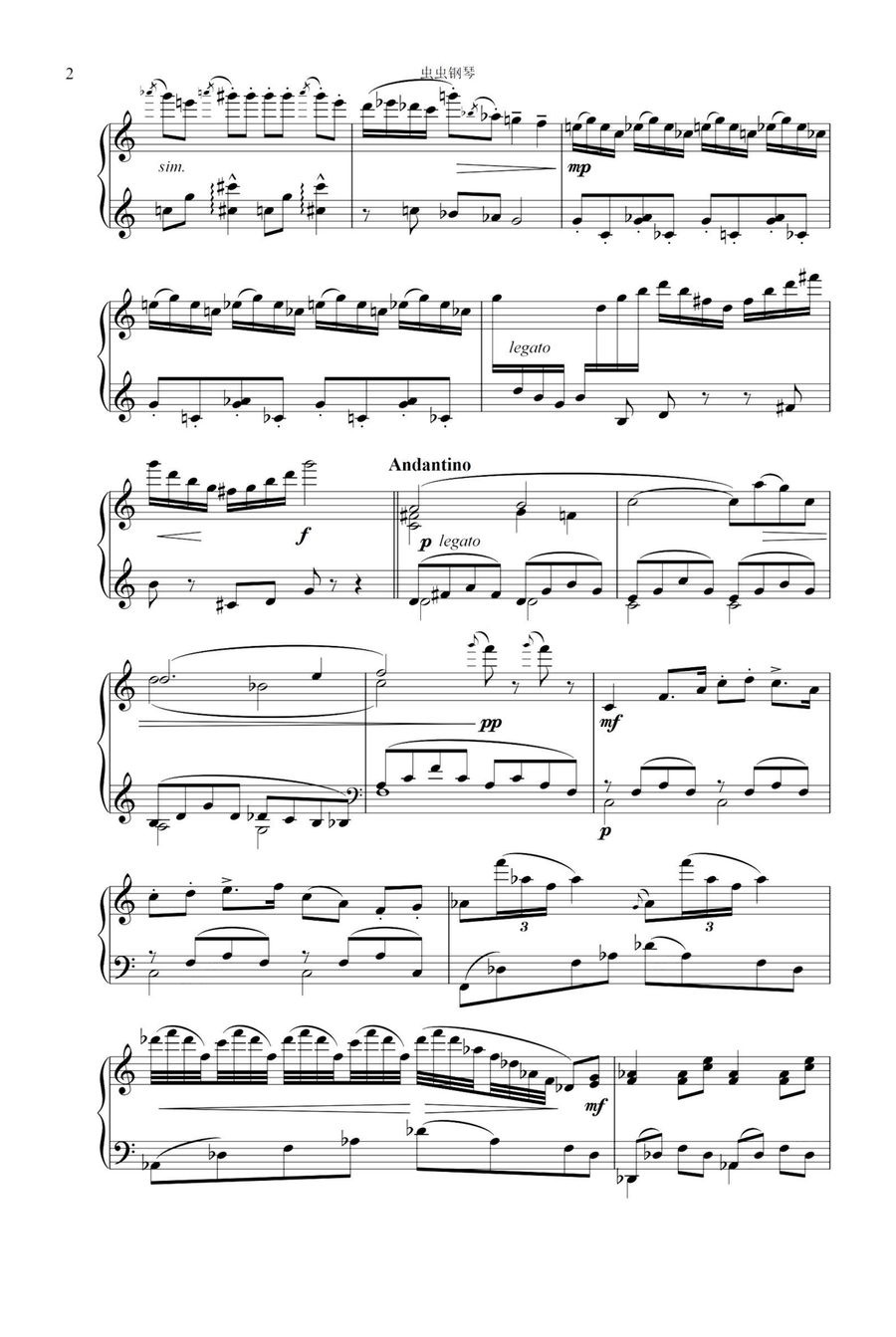 Peter and the Wolf Op.67 - Peter and the Bird - Sergey Prokofiev Piano Solo scores gallery preview page 2